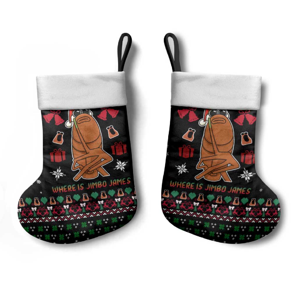 Where Is Jimbo James Marcus The Worm Christmas Stocking Xmas Holiday Patterns - Wonder Print Shop