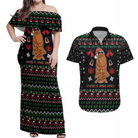 Where Is Jimbo James Marcus The Worm Couples Matching Off Shoulder Maxi Dress and Hawaiian Shirt Xmas Holiday Patterns - Wonder Print Shop