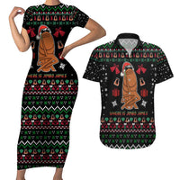 Where Is Jimbo James Marcus The Worm Couples Matching Short Sleeve Bodycon Dress and Hawaiian Shirt Xmas Holiday Patterns - Wonder Print Shop