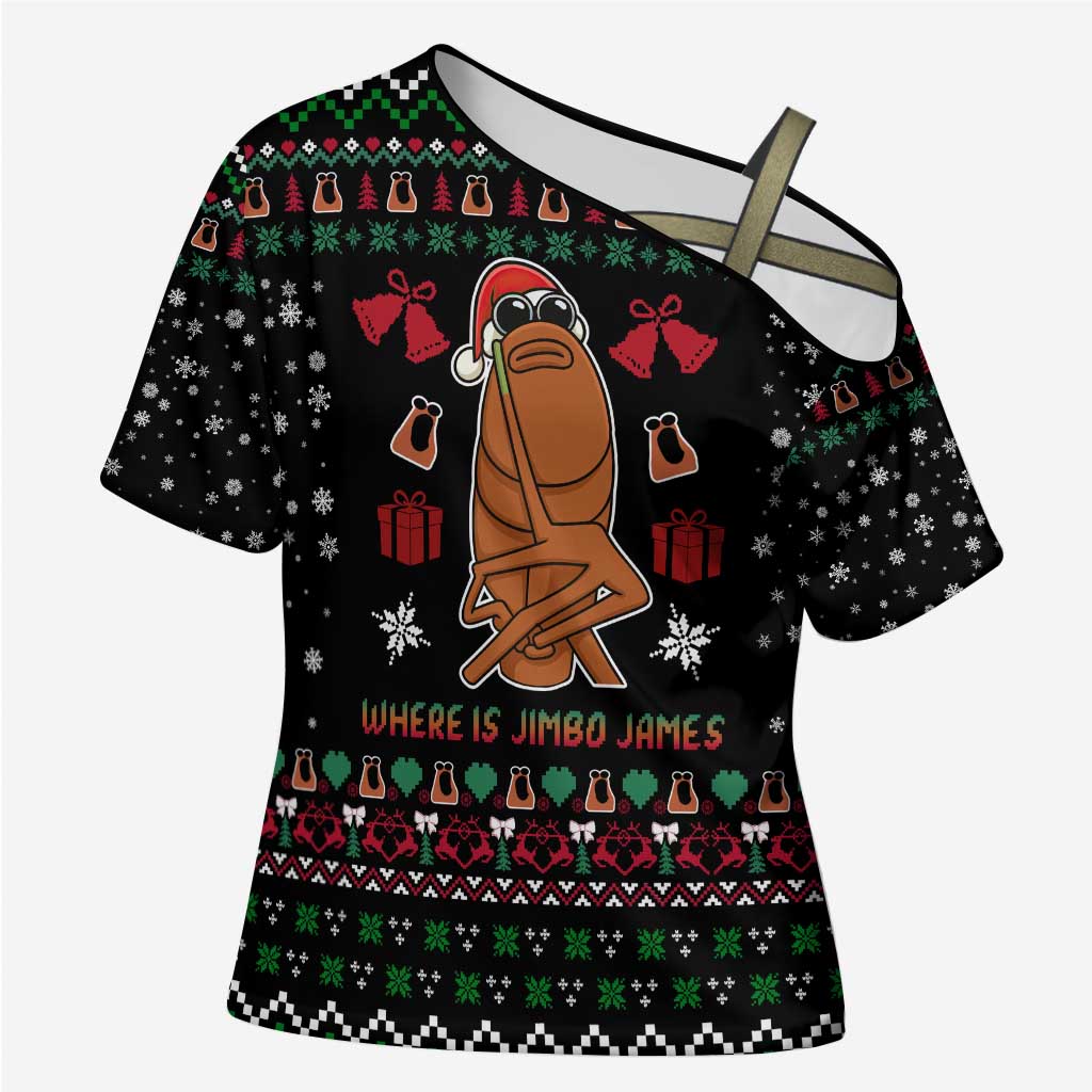 Where Is Jimbo James Marcus The Worm Cross Shoulder Shirt Xmas Holiday Patterns - Wonder Print Shop