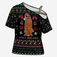 Where Is Jimbo James Marcus The Worm Cross Shoulder Shirt Xmas Holiday Patterns - Wonder Print Shop