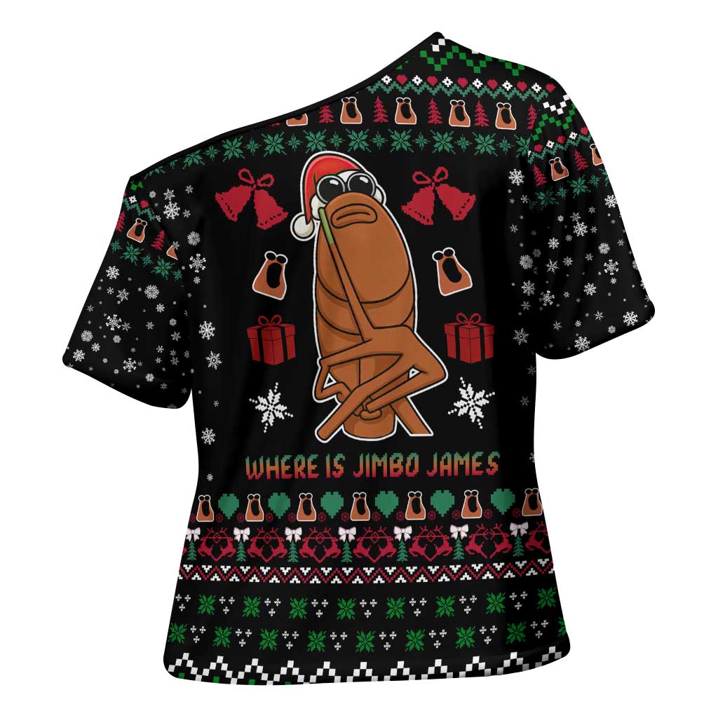 Where Is Jimbo James Marcus The Worm Cross Shoulder Shirt Xmas Holiday Patterns - Wonder Print Shop