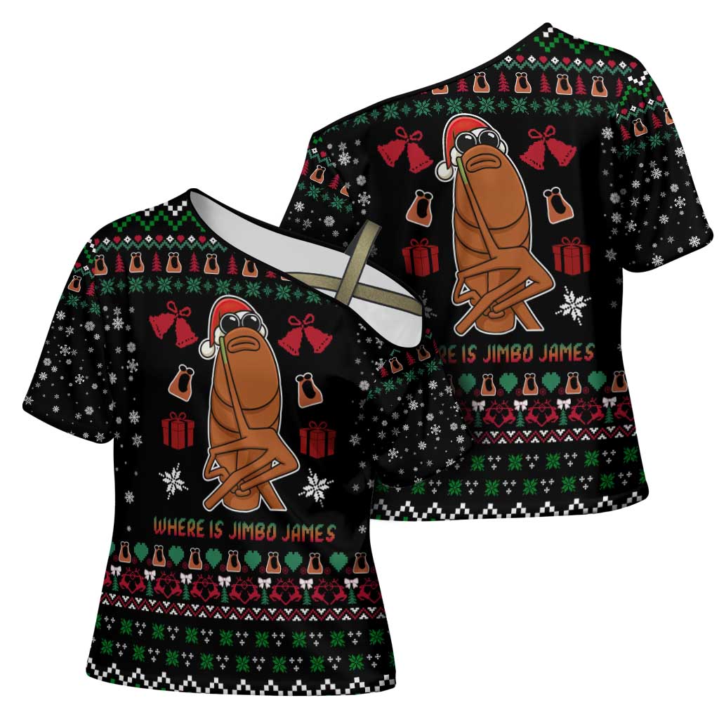 Where Is Jimbo James Marcus The Worm Cross Shoulder Shirt Xmas Holiday Patterns - Wonder Print Shop