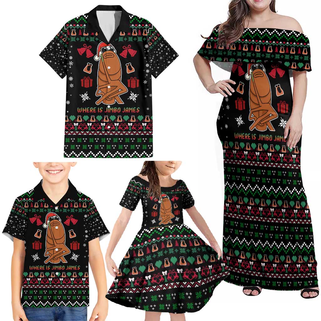 Where Is Jimbo James Marcus The Worm Family Matching Off Shoulder Maxi Dress and Hawaiian Shirt Xmas Holiday Patterns - Wonder Print Shop