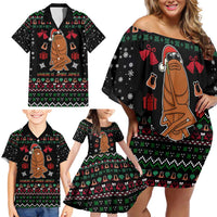 Where Is Jimbo James Marcus The Worm Family Matching Off Shoulder Short Dress and Hawaiian Shirt Xmas Holiday Patterns - Wonder Print Shop