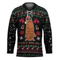 Where Is Jimbo James Marcus The Worm Hockey Jersey Xmas Holiday Patterns - Wonder Print Shop