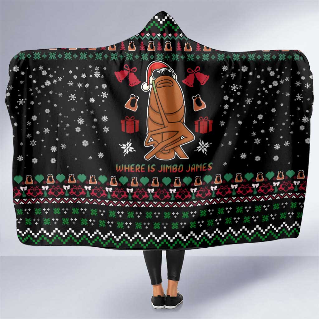 Where Is Jimbo James Marcus The Worm Hooded Blanket Xmas Holiday Patterns - Wonder Print Shop