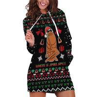 Where Is Jimbo James Marcus The Worm Hoodie Dress Xmas Holiday Patterns - Wonder Print Shop