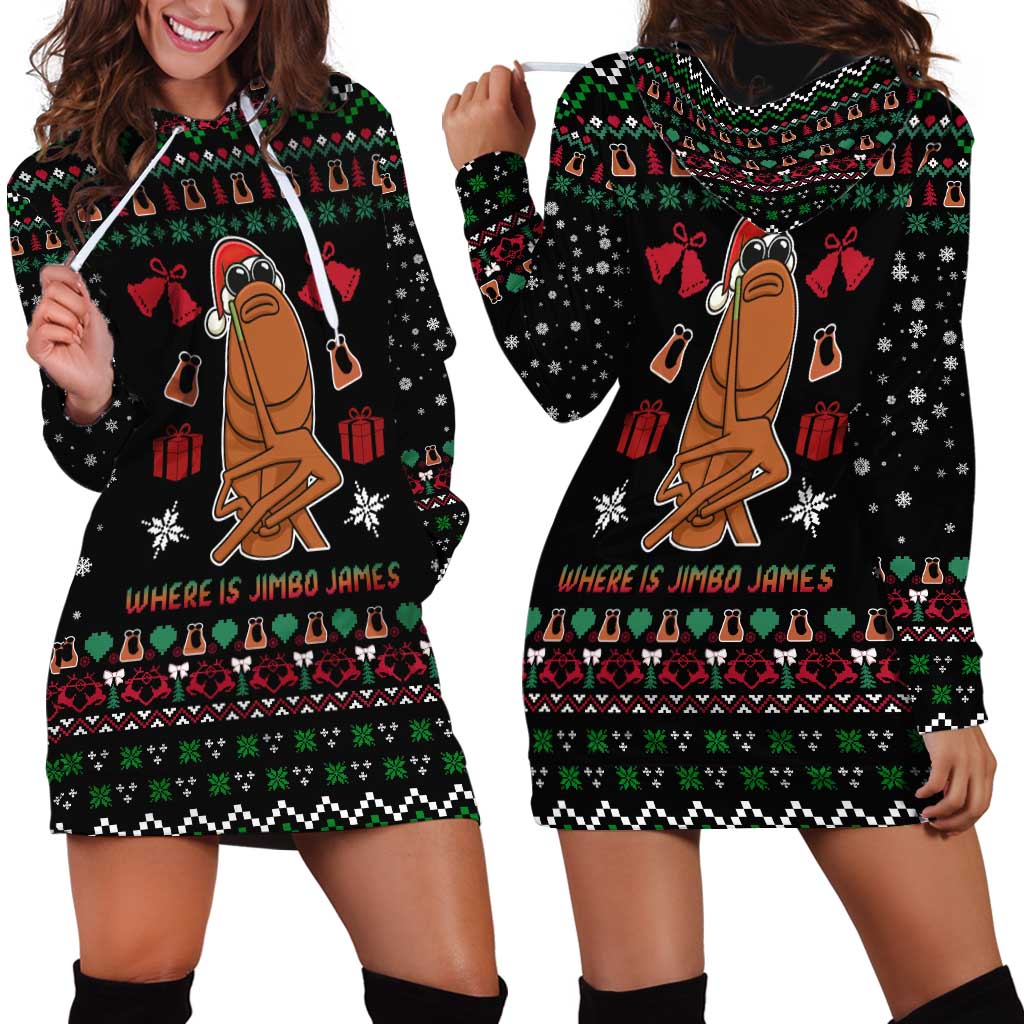 Where Is Jimbo James Marcus The Worm Hoodie Dress Xmas Holiday Patterns - Wonder Print Shop