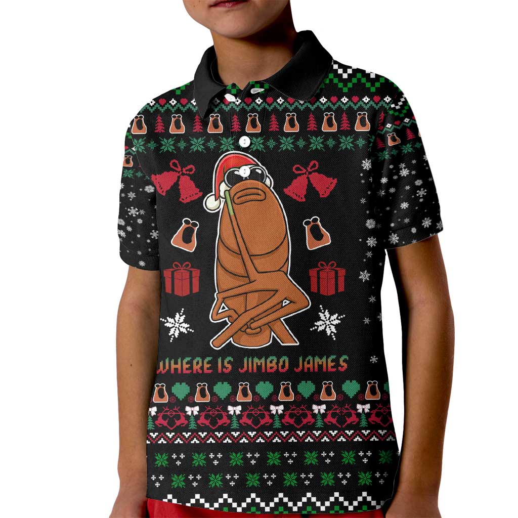 Where Is Jimbo James Marcus The Worm Kid Polo Shirt Xmas Holiday Patterns - Wonder Print Shop