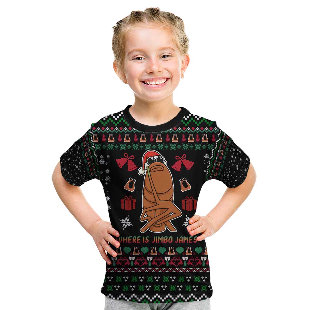 Where Is Jimbo James Marcus The Worm Kid T Shirt Xmas Holiday Patterns - Wonder Print Shop