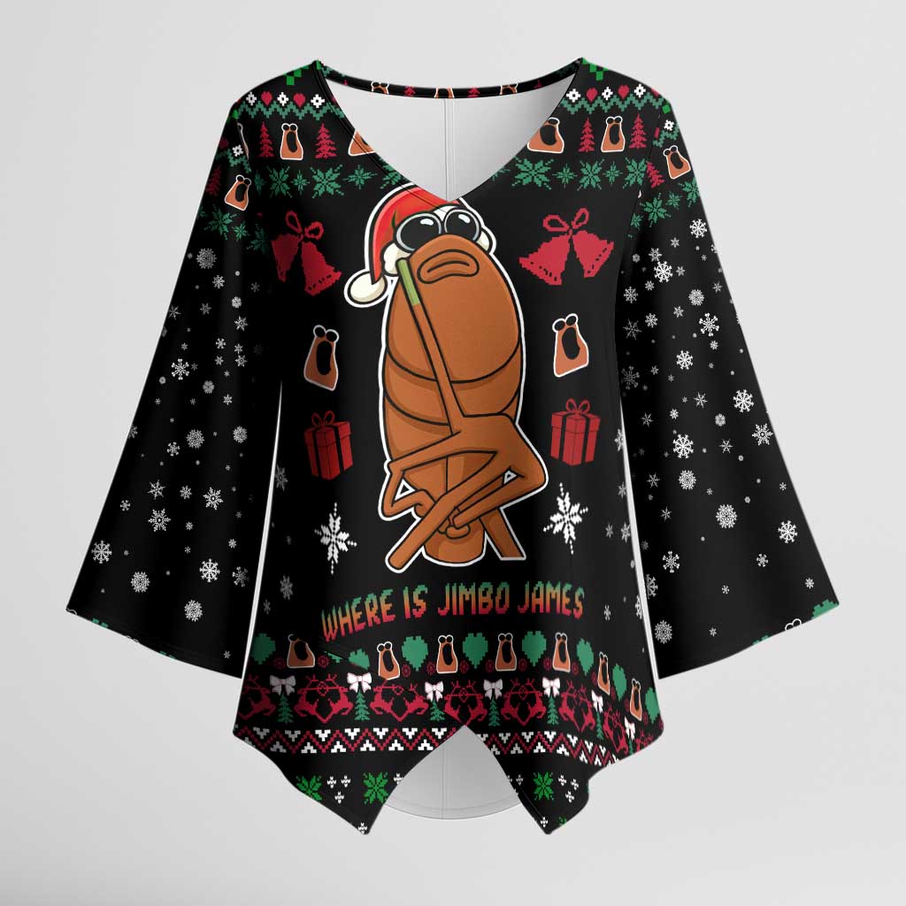 Where Is Jimbo James Marcus The Worm Kimono Sleeve Blouse Xmas Holiday Patterns - Wonder Print Shop