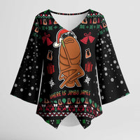 Where Is Jimbo James Marcus The Worm Kimono Sleeve Blouse Xmas Holiday Patterns - Wonder Print Shop
