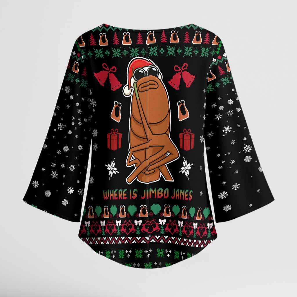 Where Is Jimbo James Marcus The Worm Kimono Sleeve Blouse Xmas Holiday Patterns - Wonder Print Shop