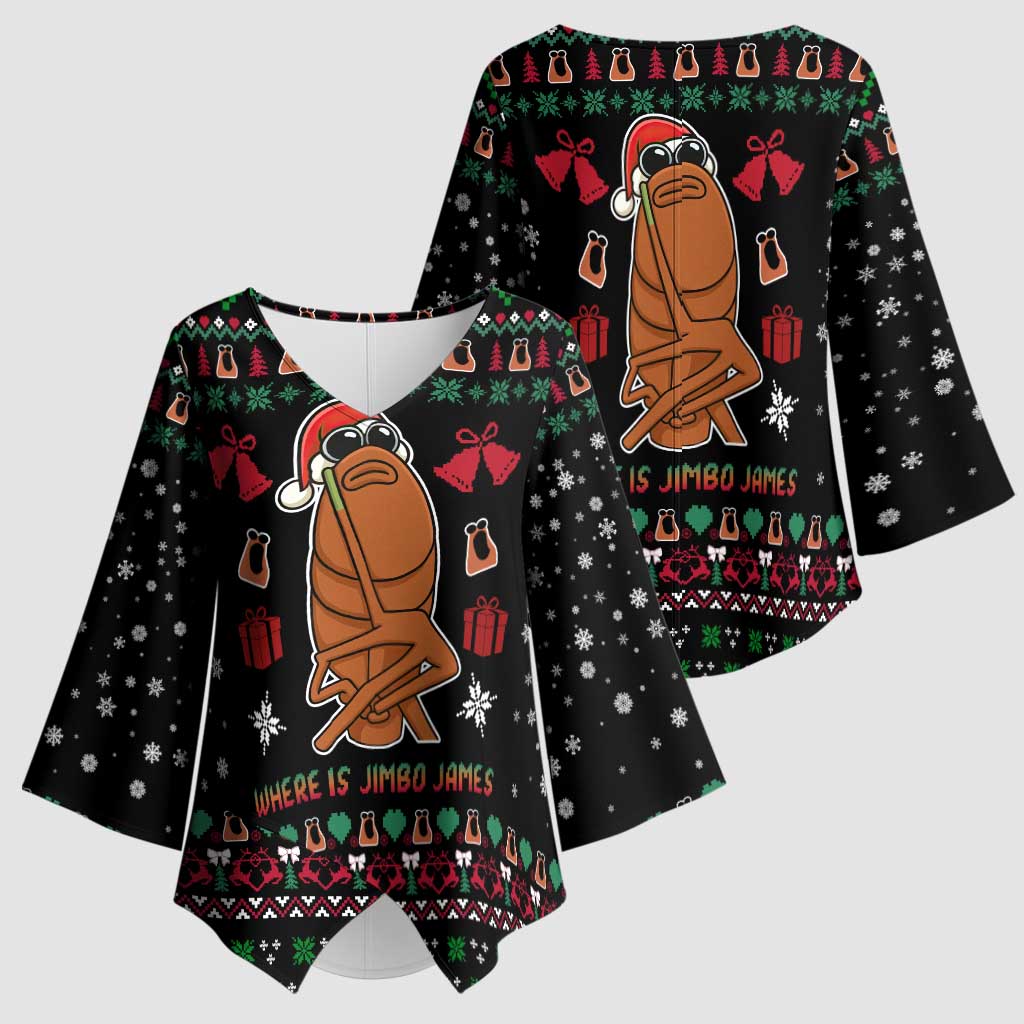 Where Is Jimbo James Marcus The Worm Kimono Sleeve Blouse Xmas Holiday Patterns - Wonder Print Shop