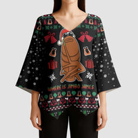 Where Is Jimbo James Marcus The Worm Kimono Sleeve Blouse Xmas Holiday Patterns - Wonder Print Shop