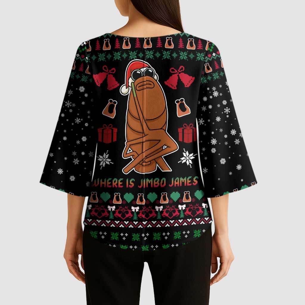Where Is Jimbo James Marcus The Worm Kimono Sleeve Blouse Xmas Holiday Patterns - Wonder Print Shop
