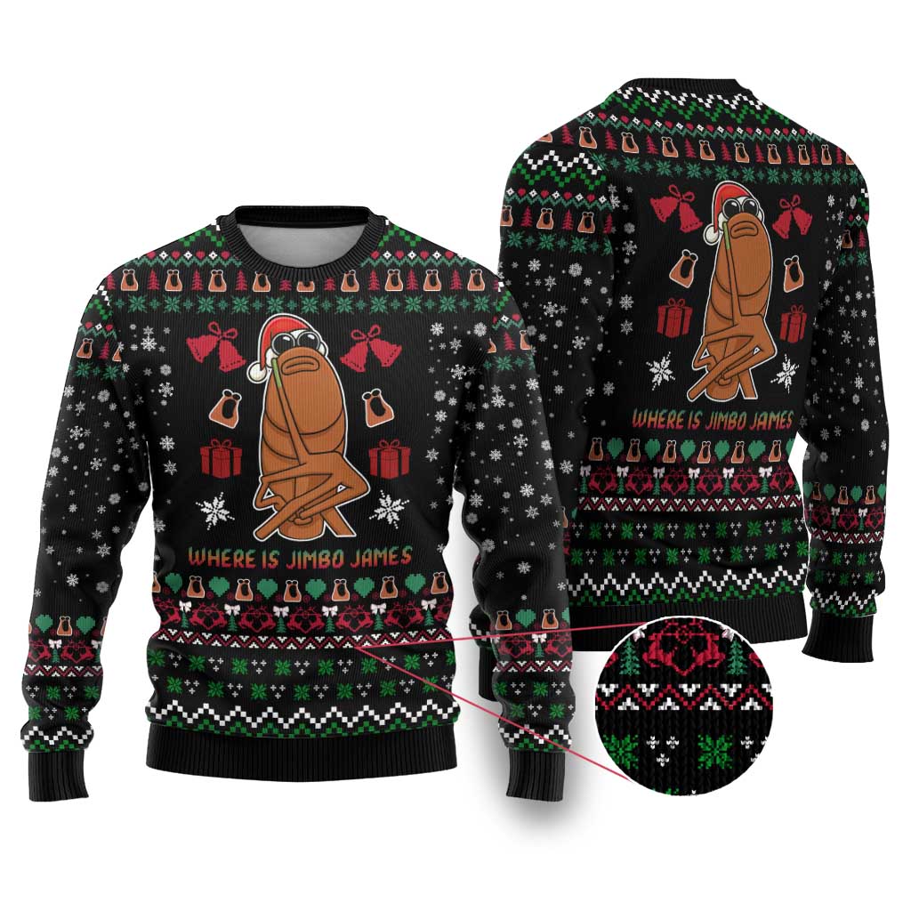Where Is Jimbo James Marcus The Worm Ugly Christmas Sweater Xmas Holiday Patterns - Wonder Print Shop