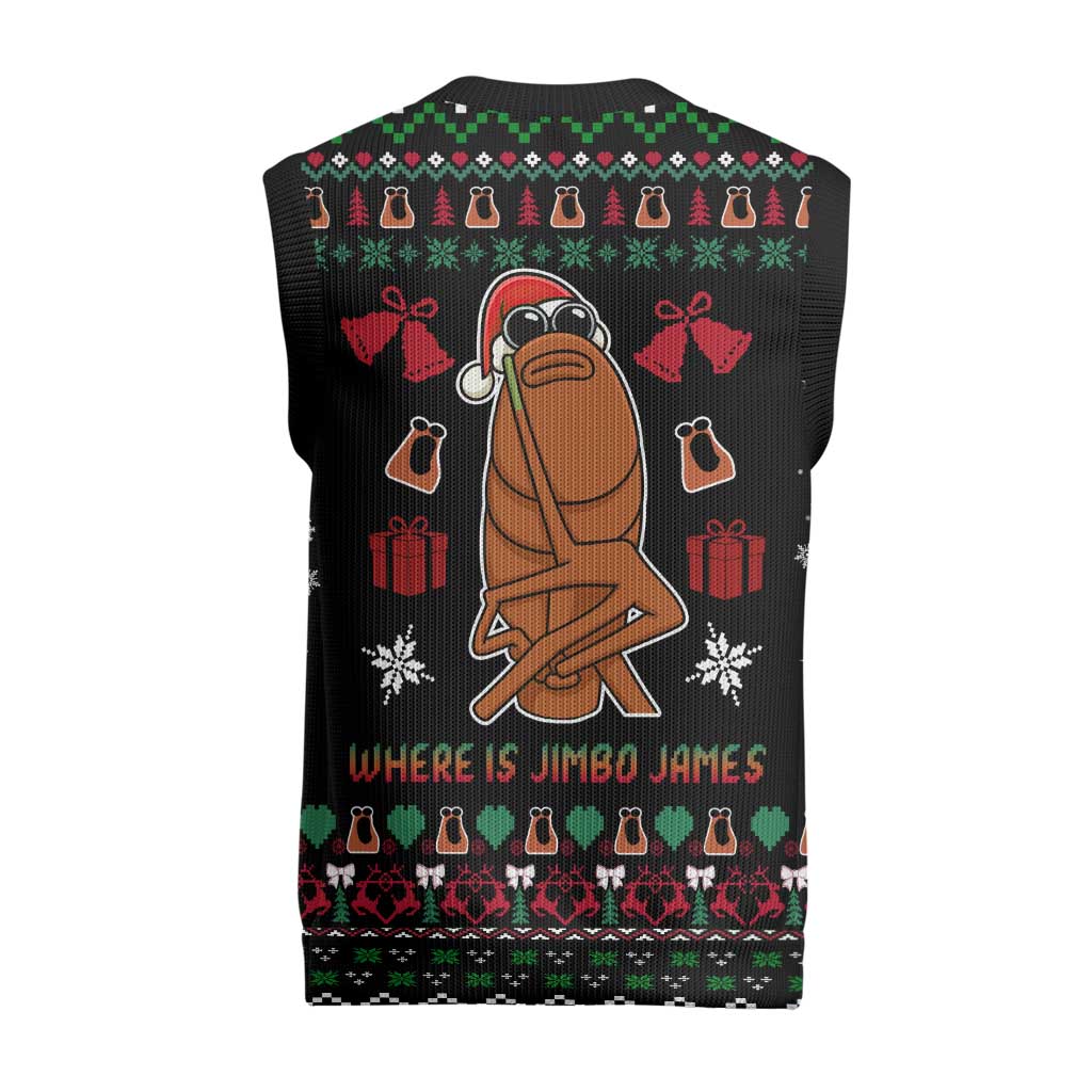 Where Is Jimbo James Marcus The Worm Christmas Knitted V-Neck Vest Xmas Holiday Patterns - Wonder Print Shop