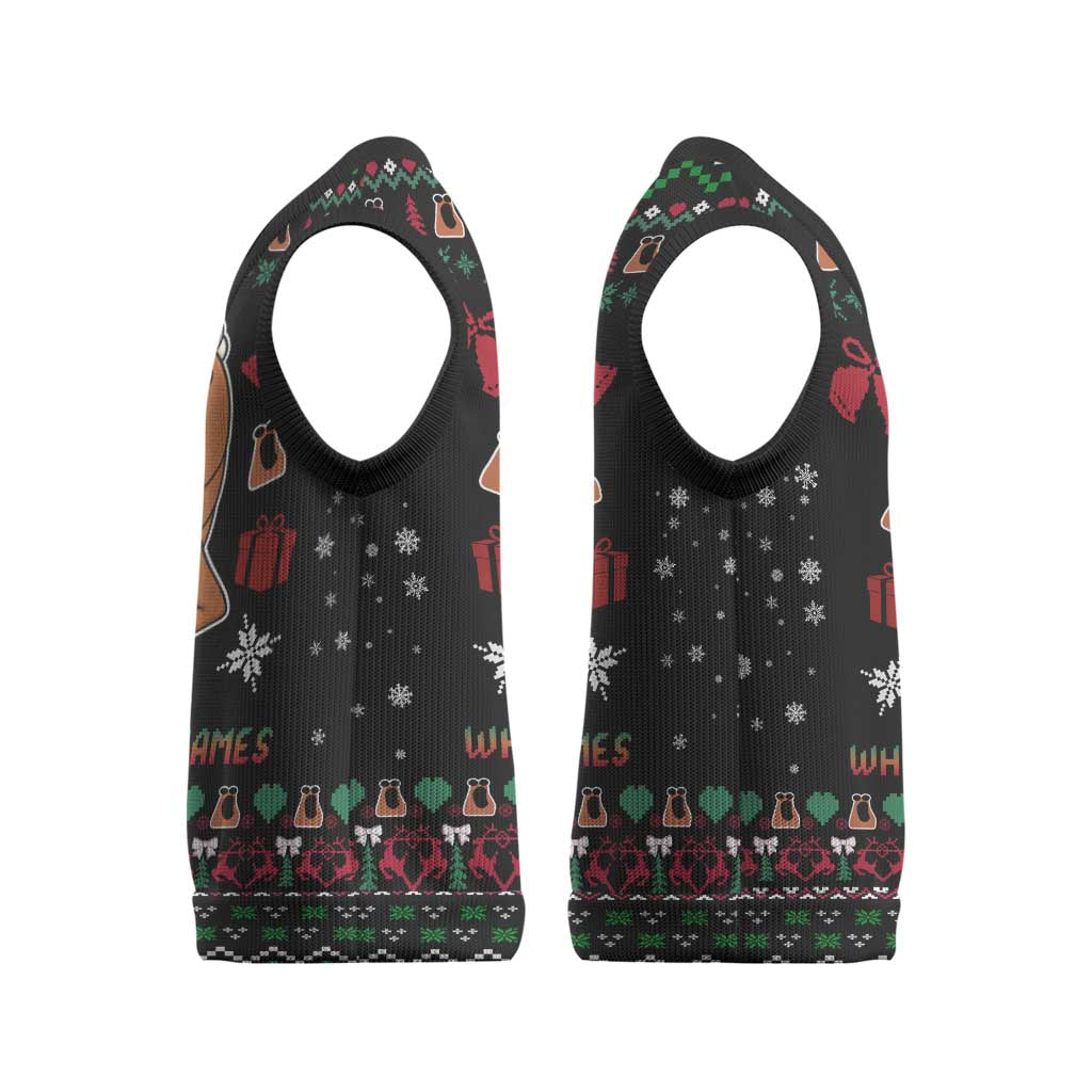 Where Is Jimbo James Marcus The Worm Christmas Knitted V-Neck Vest Xmas Holiday Patterns - Wonder Print Shop