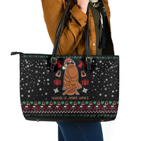 Where Is Jimbo James Marcus The Worm Leather Tote Bag Xmas Holiday Patterns - Wonder Print Shop