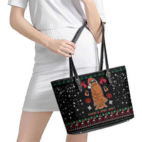 Where Is Jimbo James Marcus The Worm Leather Tote Bag Xmas Holiday Patterns - Wonder Print Shop