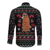 Where Is Jimbo James Marcus The Worm Long Sleeve Button Shirt Xmas Holiday Patterns - Wonder Print Shop
