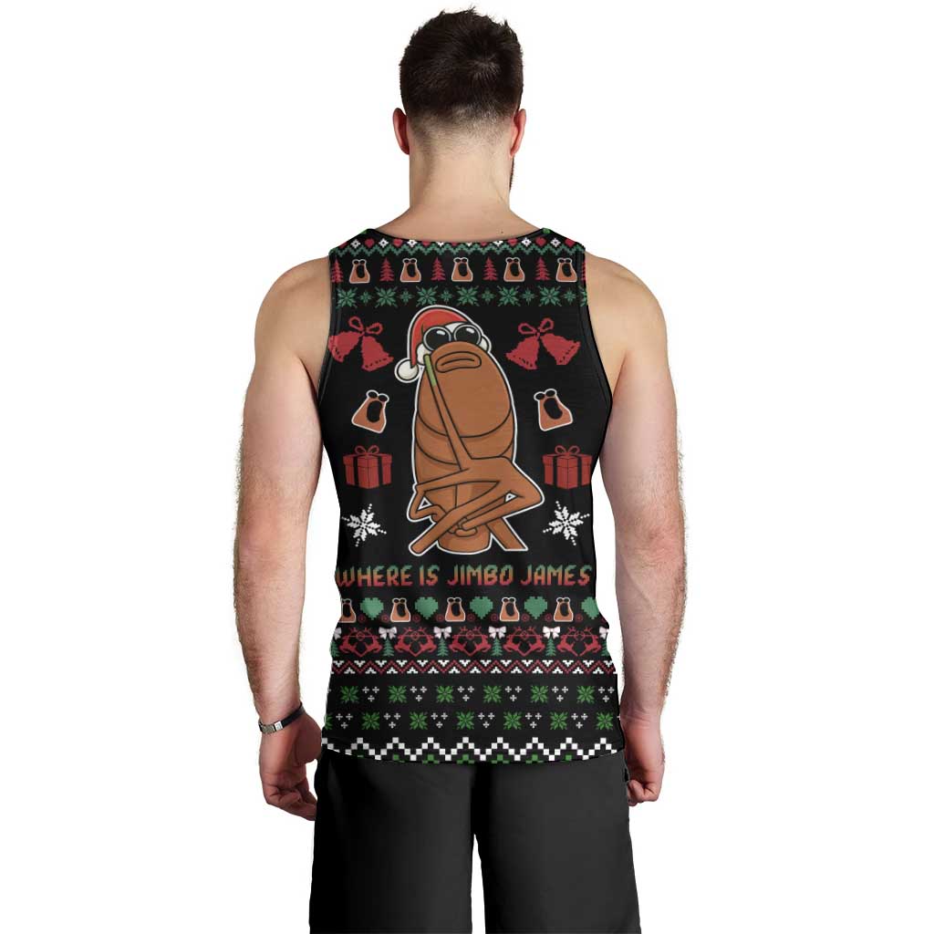Where Is Jimbo James Marcus The Worm Men Tank Top Xmas Holiday Patterns - Wonder Print Shop