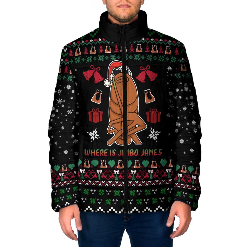 Where Is Jimbo James Marcus The Worm Padded Jacket Xmas Holiday Patterns - Wonder Print Shop