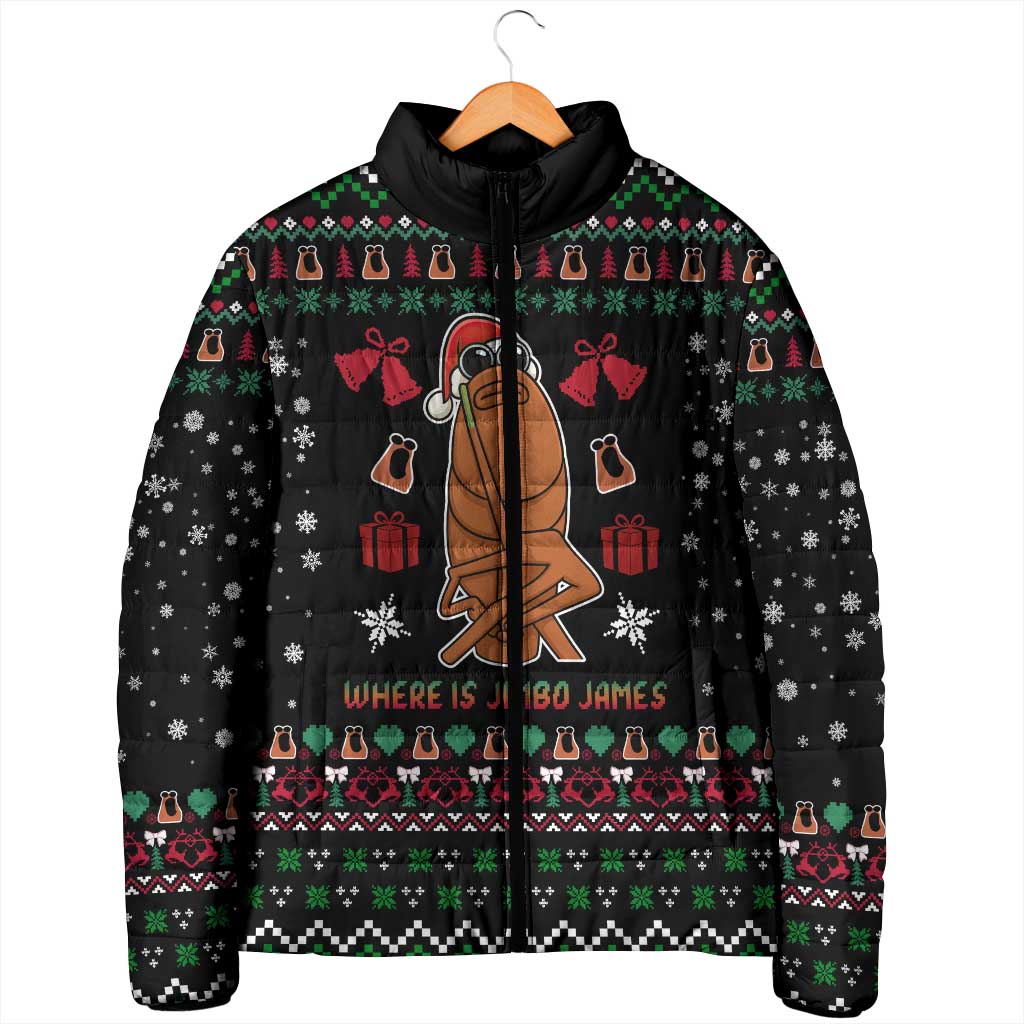 Where Is Jimbo James Marcus The Worm Padded Jacket Xmas Holiday Patterns - Wonder Print Shop