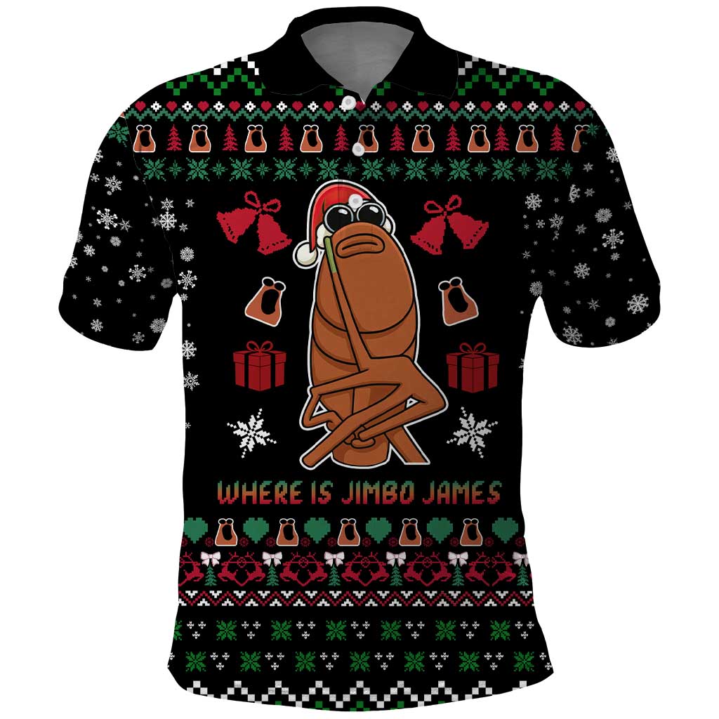 Where Is Jimbo James Marcus The Worm Polo Shirt Xmas Holiday Patterns - Wonder Print Shop