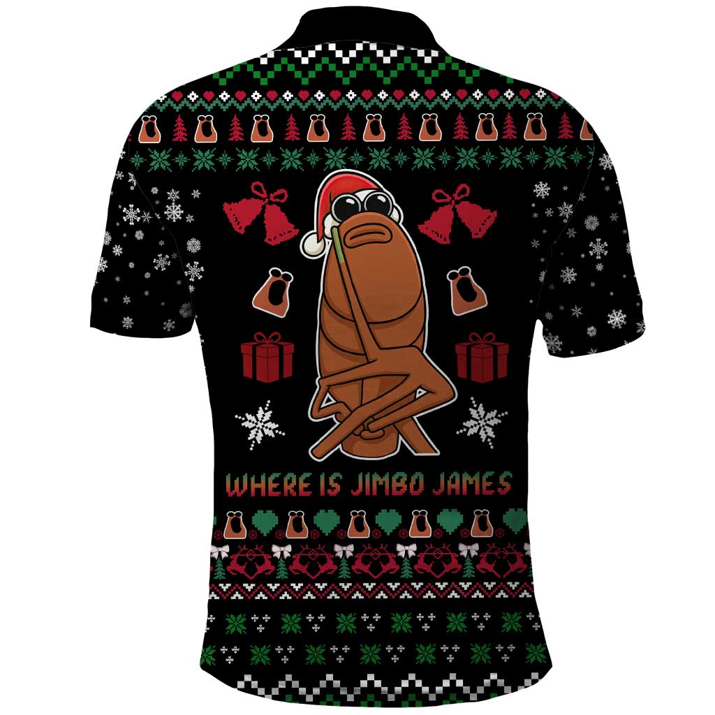 Where Is Jimbo James Marcus The Worm Polo Shirt Xmas Holiday Patterns - Wonder Print Shop