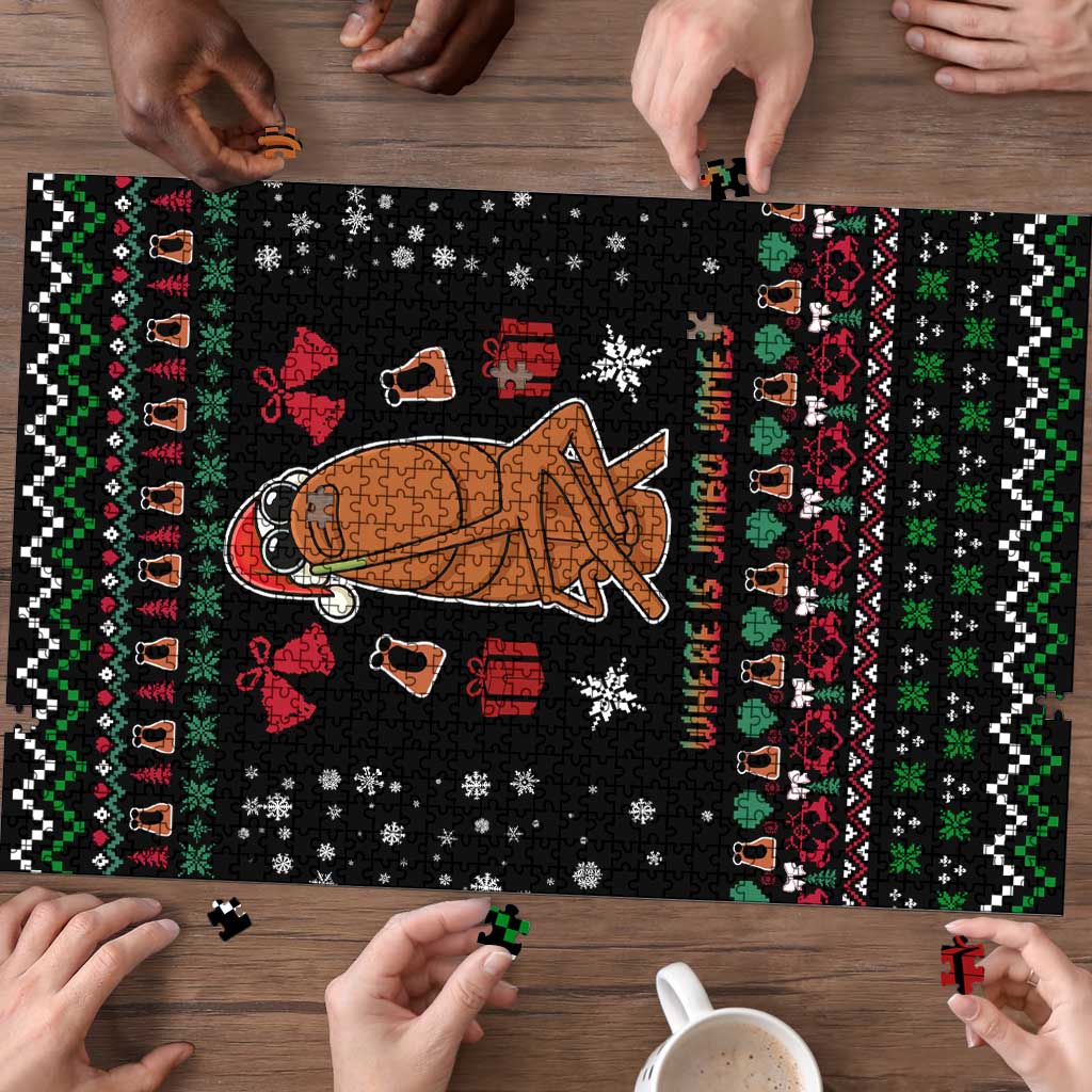 Where Is Jimbo James Marcus The Worm Puzzle Xmas Holiday Patterns - Wonder Print Shop