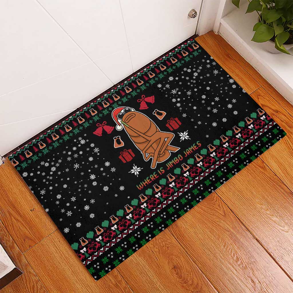 Where Is Jimbo James Marcus The Worm Rubber Doormat Xmas Holiday Patterns - Wonder Print Shop
