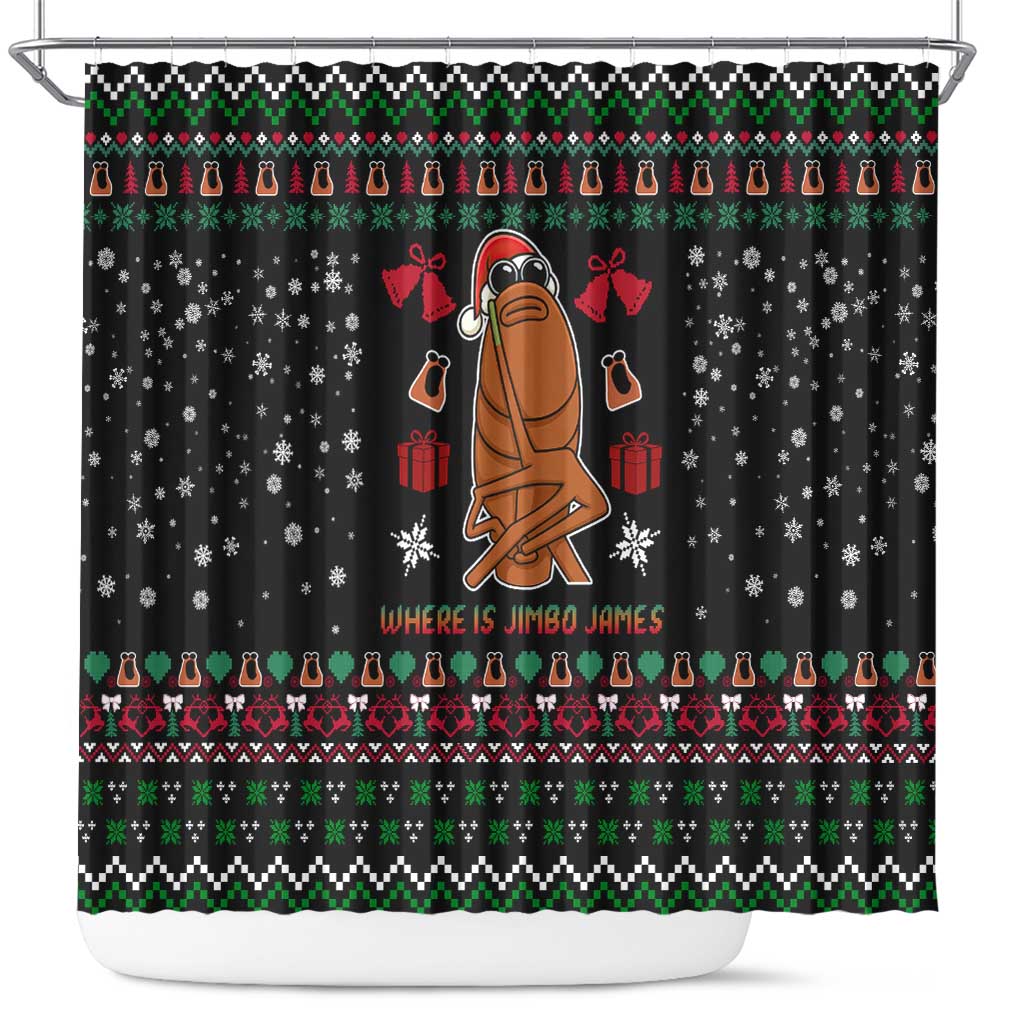 Where Is Jimbo James Marcus The Worm Shower Curtain Xmas Holiday Patterns - Wonder Print Shop