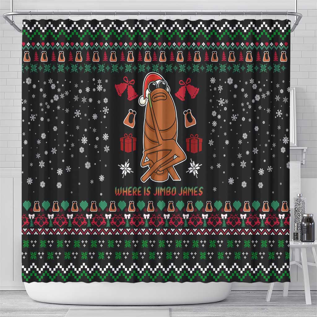Where Is Jimbo James Marcus The Worm Shower Curtain Xmas Holiday Patterns - Wonder Print Shop
