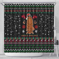 Where Is Jimbo James Marcus The Worm Shower Curtain Xmas Holiday Patterns - Wonder Print Shop