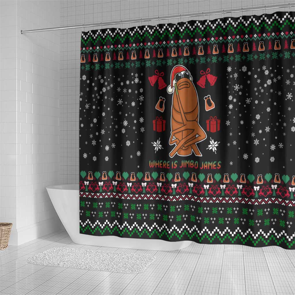 Where Is Jimbo James Marcus The Worm Shower Curtain Xmas Holiday Patterns - Wonder Print Shop