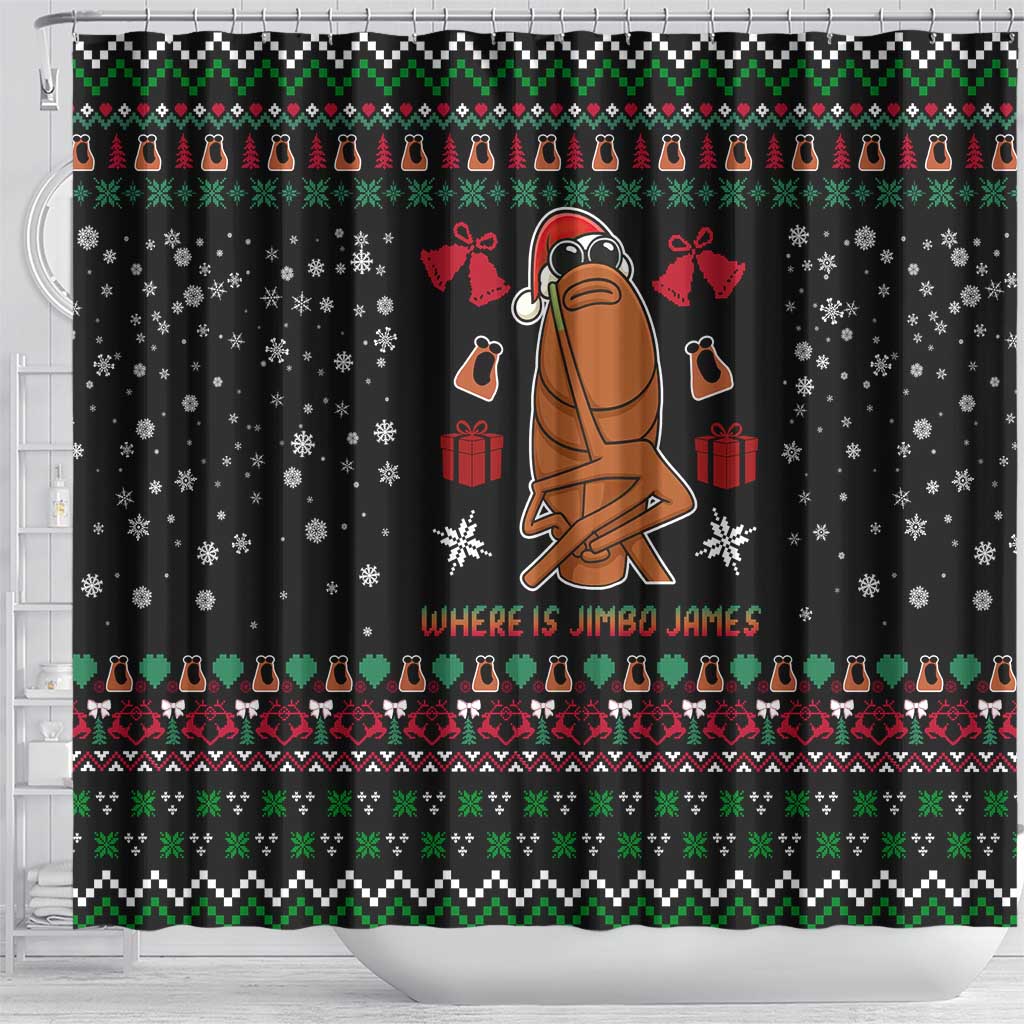 Where Is Jimbo James Marcus The Worm Shower Curtain Xmas Holiday Patterns - Wonder Print Shop
