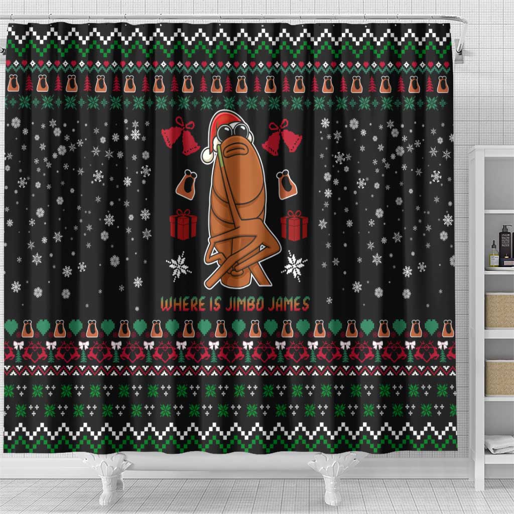 Where Is Jimbo James Marcus The Worm Shower Curtain Xmas Holiday Patterns - Wonder Print Shop