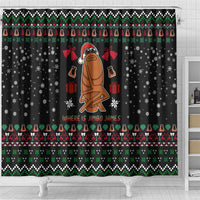Where Is Jimbo James Marcus The Worm Shower Curtain Xmas Holiday Patterns - Wonder Print Shop