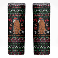Where Is Jimbo James Marcus The Worm Skinny Tumbler Xmas Holiday Patterns - Wonder Print Shop