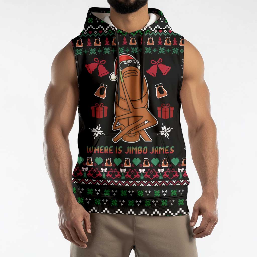 Where Is Jimbo James Marcus The Worm Sleeveless Hoodie Xmas Holiday Patterns - Wonder Print Shop