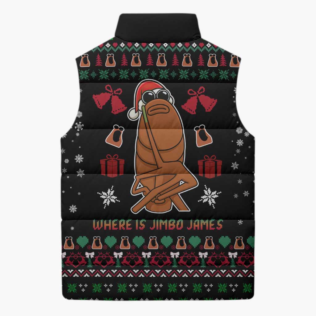 Where Is Jimbo James Marcus The Worm Sleeveless Puffer Jacket Xmas Holiday Patterns - Wonder Print Shop
