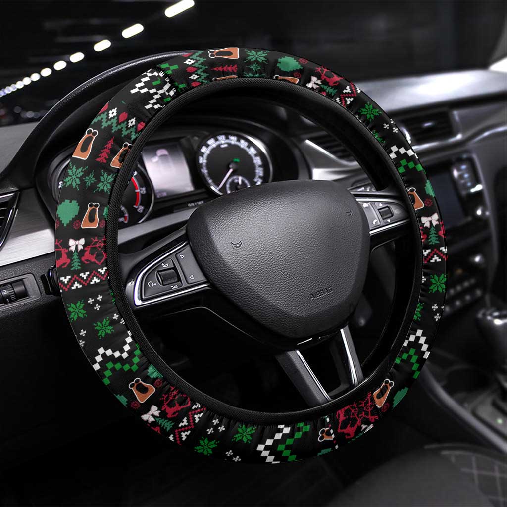 Where Is Jimbo James Marcus The Worm Steering Wheel Cover Xmas Holiday Patterns - Wonder Print Shop