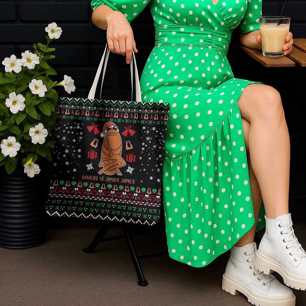 Where Is Jimbo James Marcus The Worm Tote Bag Xmas Holiday Patterns - Wonder Print Shop