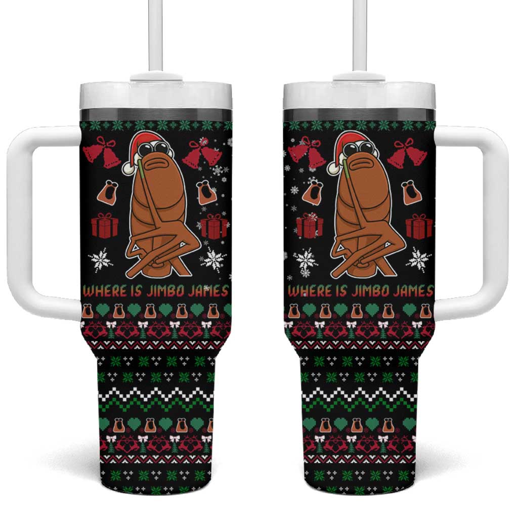 Where Is Jimbo James Marcus The Worm Tumbler With Handle Xmas Holiday Patterns - Wonder Print Shop