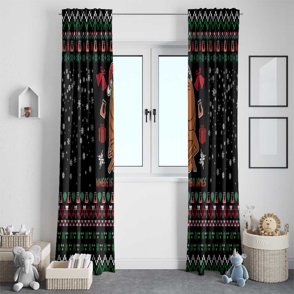 Where Is Jimbo James Marcus The Worm Window Curtain Xmas Holiday Patterns - Wonder Print Shop