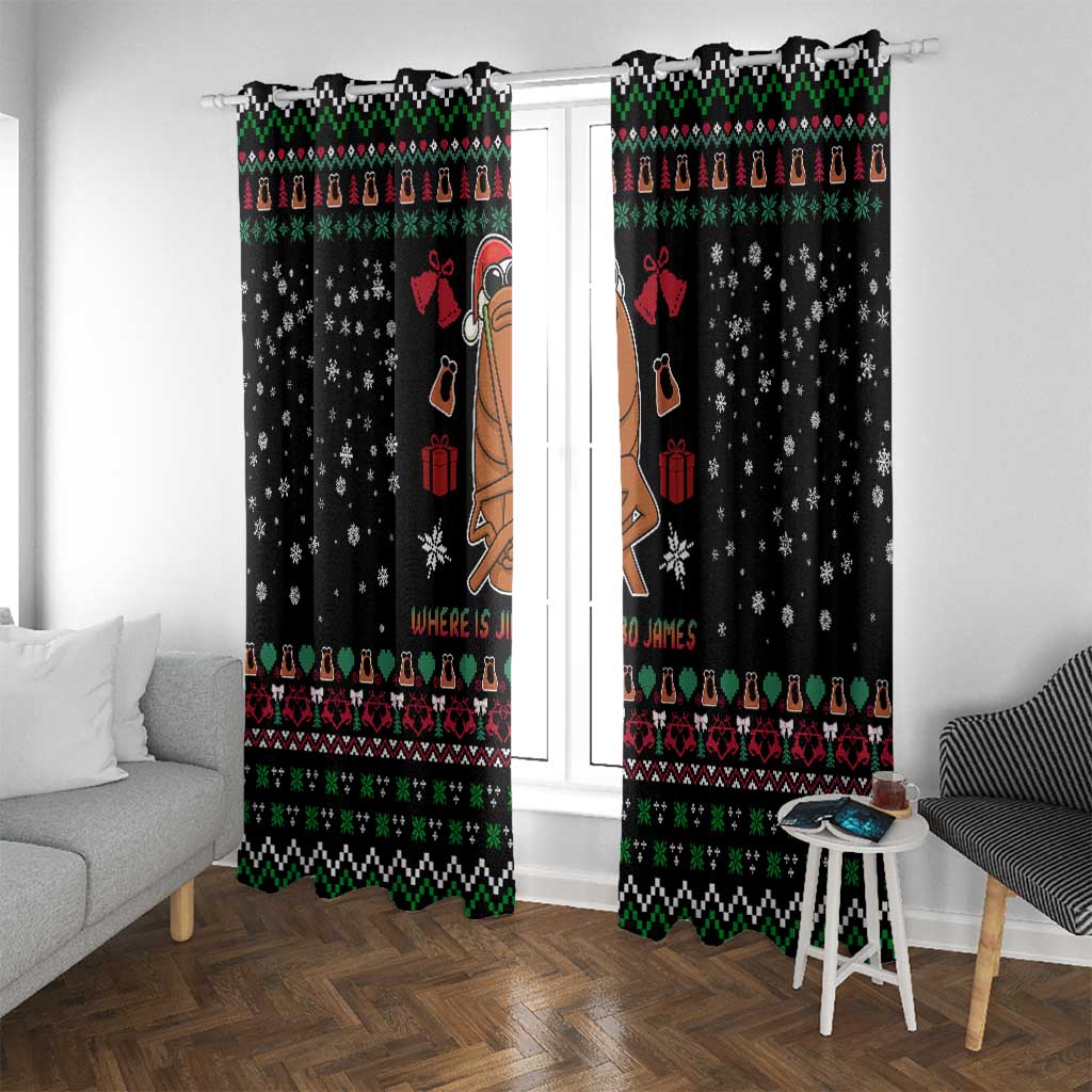 Where Is Jimbo James Marcus The Worm Window Curtain Xmas Holiday Patterns - Wonder Print Shop