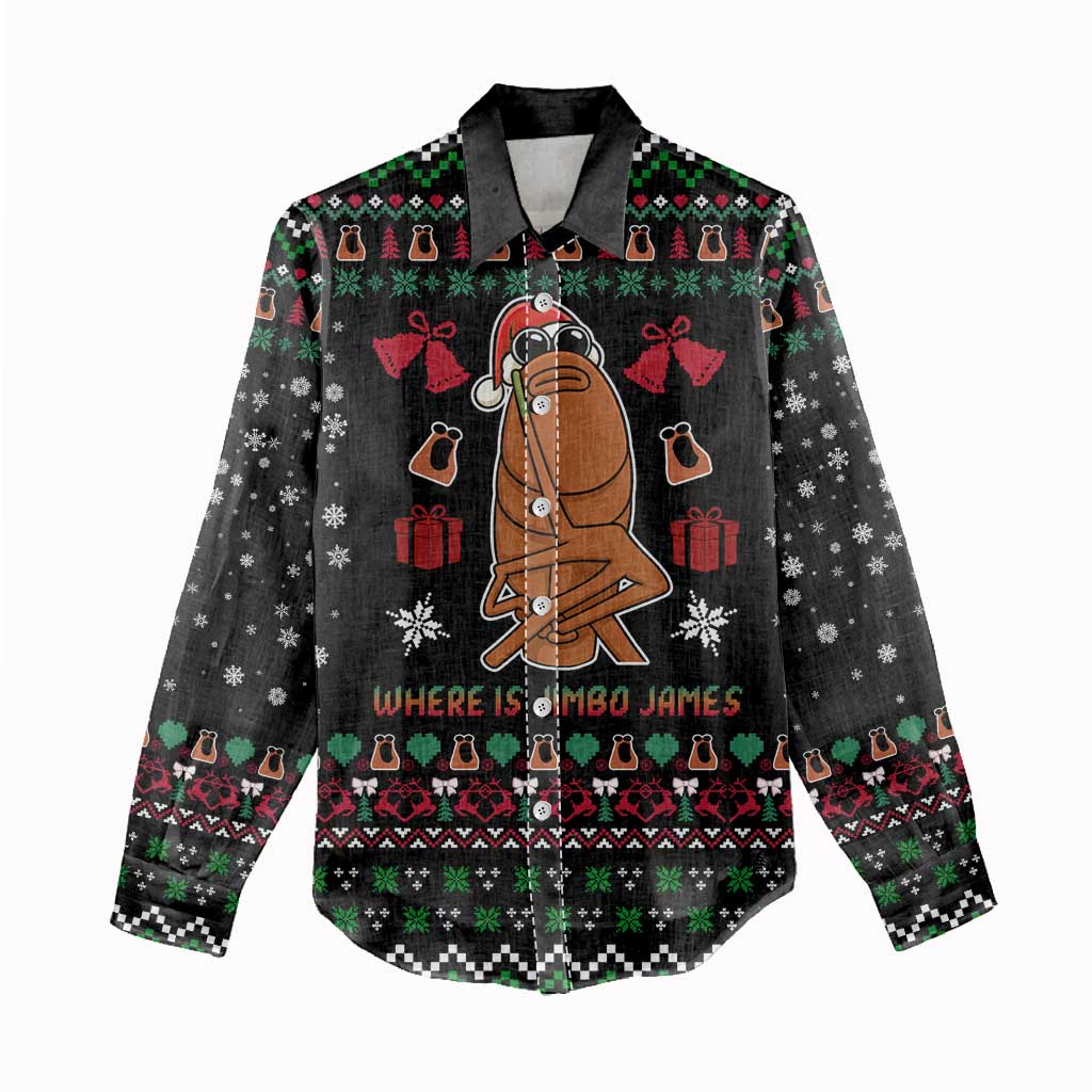 Where Is Jimbo James Marcus The Worm Women Casual Shirt Xmas Holiday Patterns - Wonder Print Shop